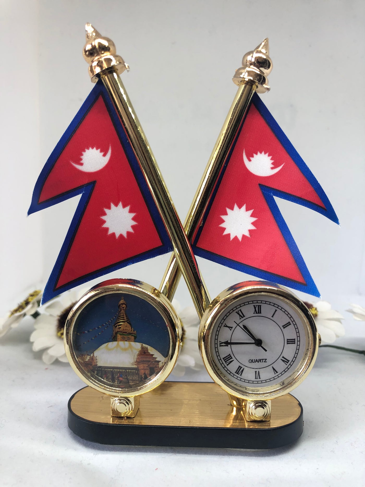 Nepal Flag with God and Clock (For car or for decorations)