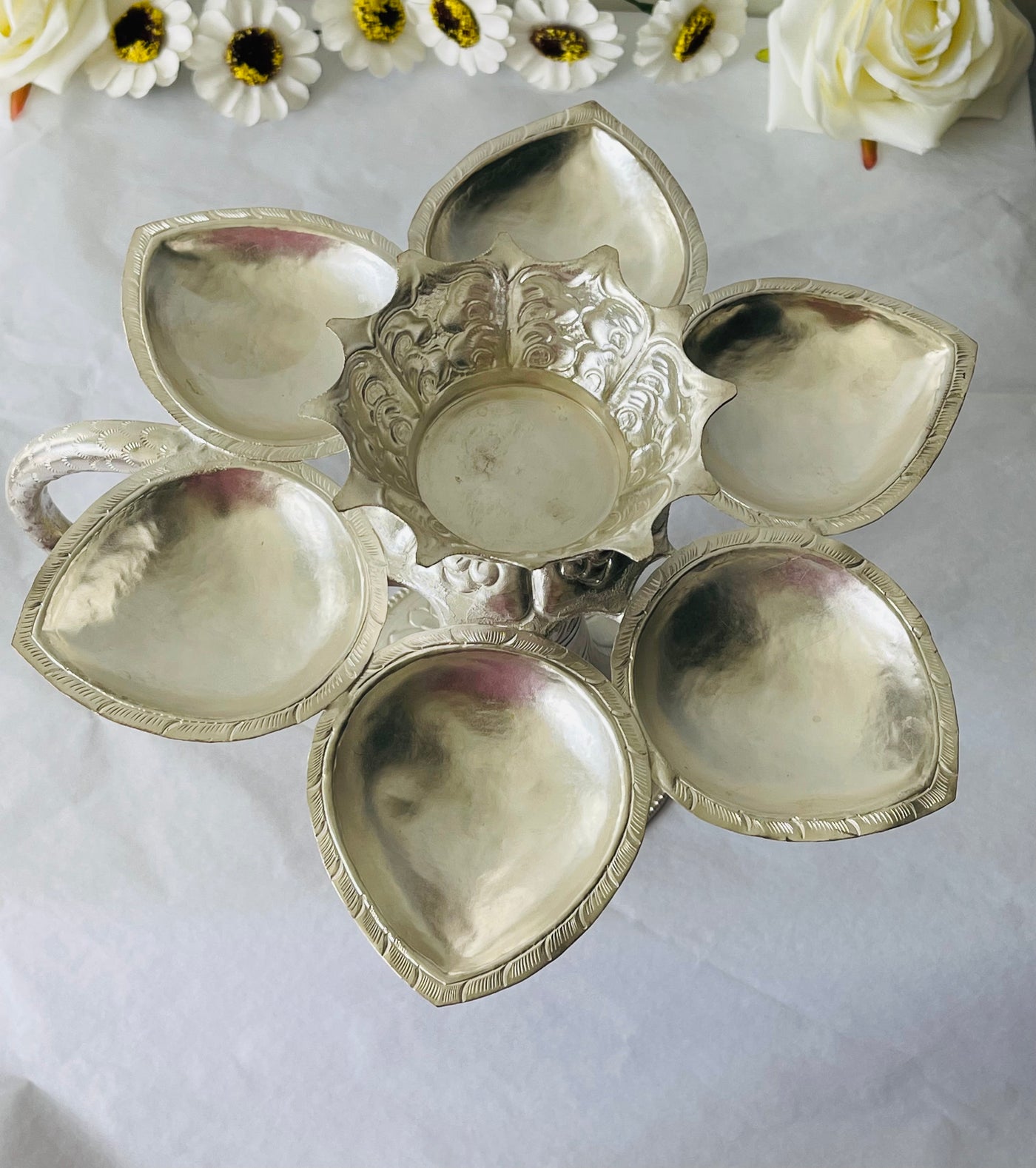 Tihar Special Thali Silver Coated (Kalash Batti Style)