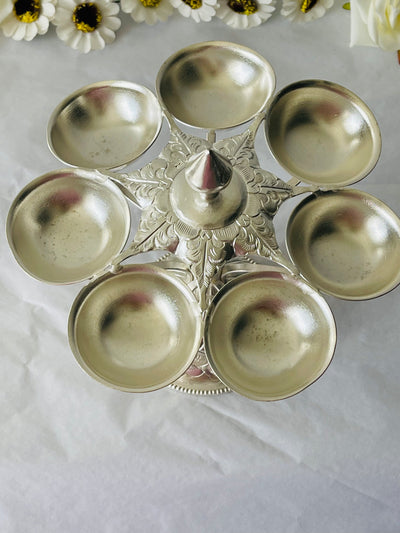 Tihar Special Thali Silver Coated (Round Style)